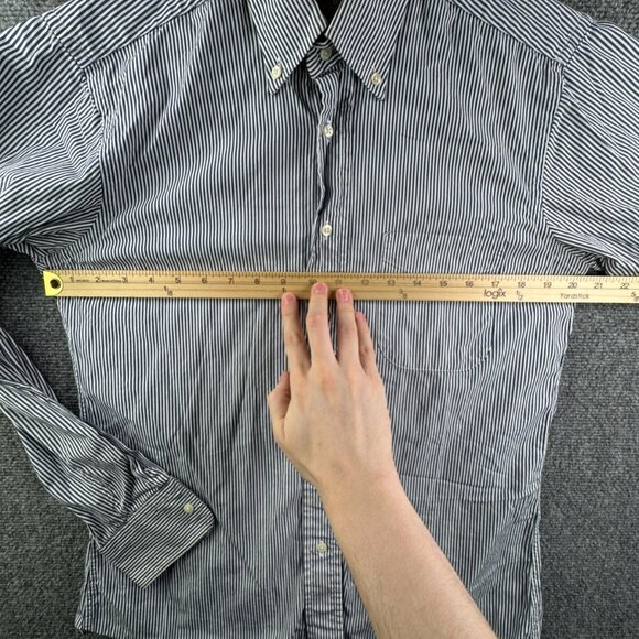 Gitman Bros Button Up Shirt Long Sleeve Blue Striped 15 34 USA Cotton Designer - Picture 5 of 15